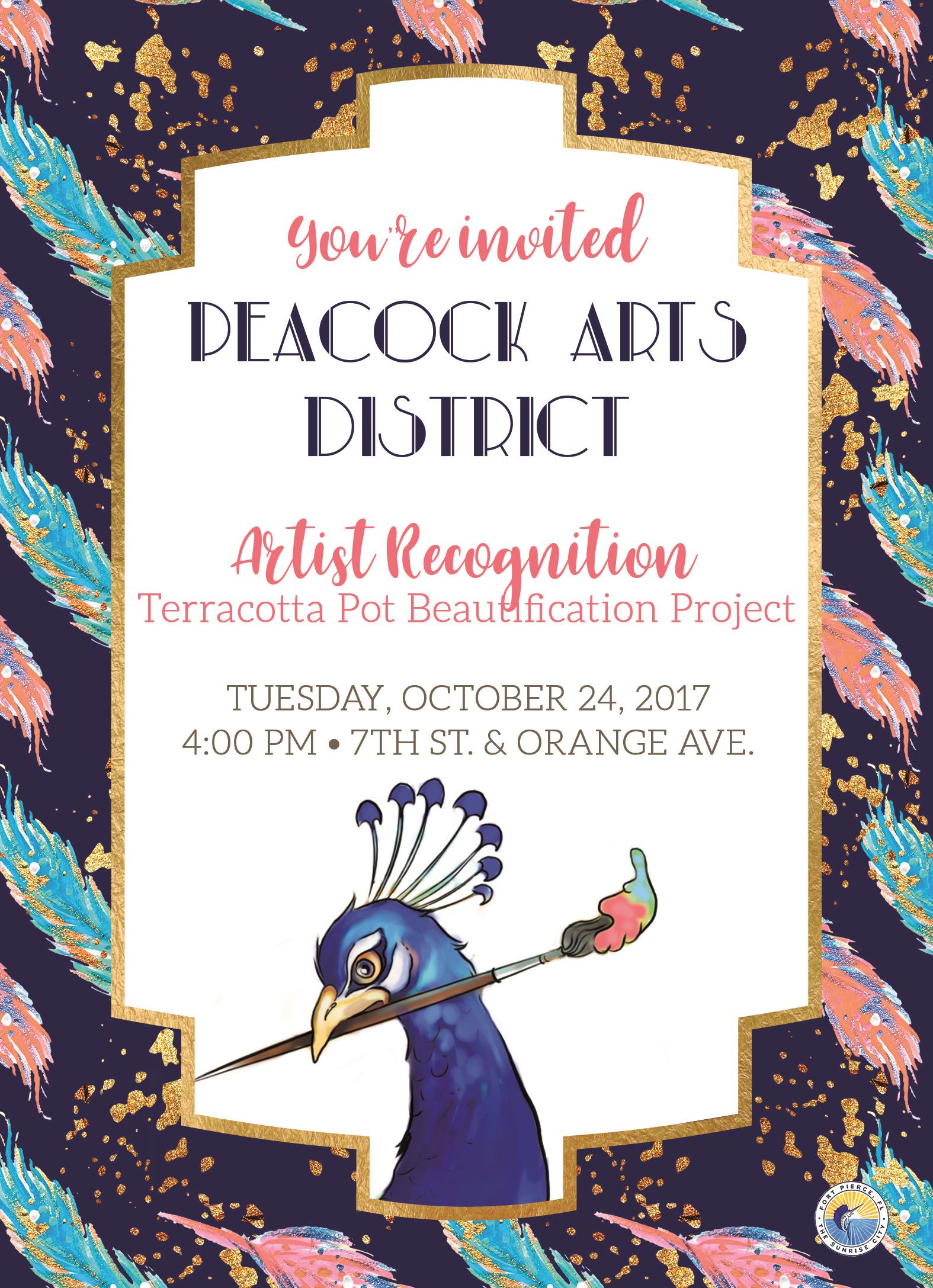 Peacock Arts District Artist Recognition Invitation
