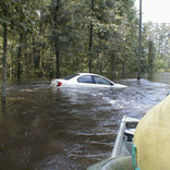 Car through Flooded waters