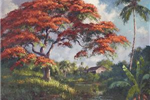 A painting of Moore's Creek done by A.E. Backus